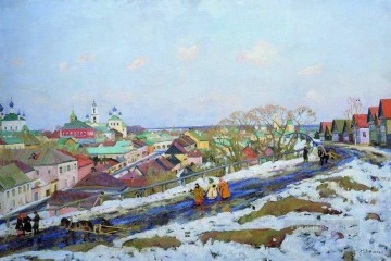 Paisajes Painting - en la provincia de Torjok, gobernación de tver, 1914, Konstantin Yuon, paisaje nevado